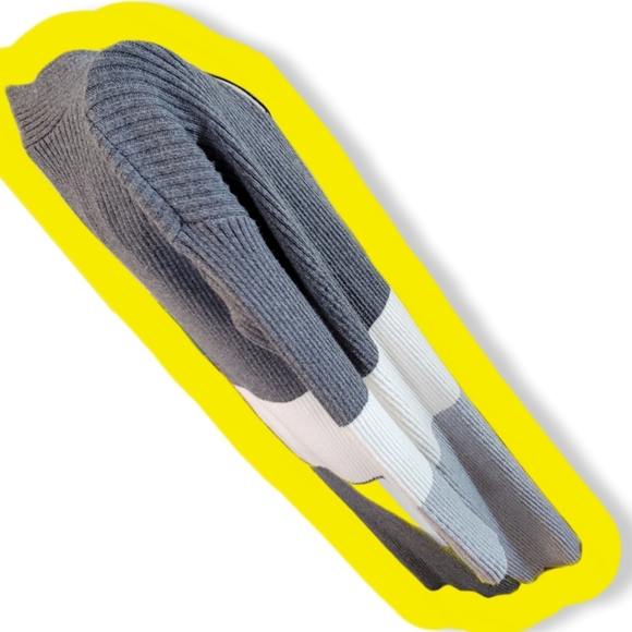 VINCE CAMUTO Colorblocked Open-Front duster Cardigan small Black, gray, … - Picture 3 of 12